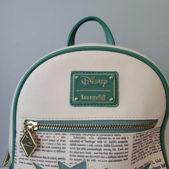 Loungefly Disneys Lady and The Tramp Newspaper Faux Leather Small Backpack - Picture 4 of 15
